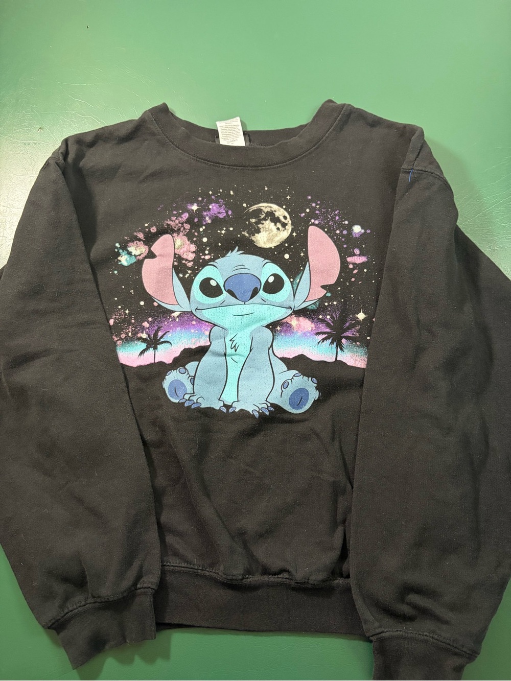 Disney Black Hoodie with Purple Paint-Splatter Graphic